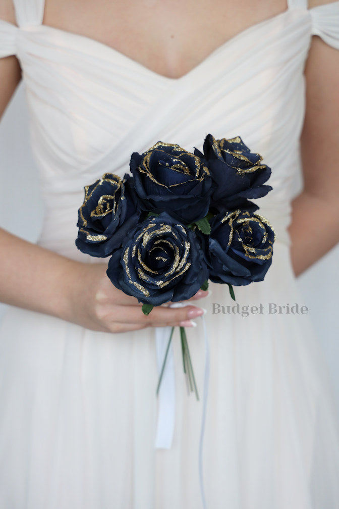 5 GLITTER Rose Stems