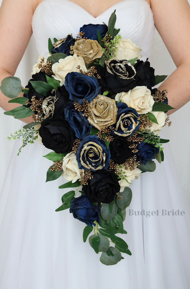 Navy Wedding Bouquet / Budget-Bride Navy Wedding Bouquet / Budget-Bride