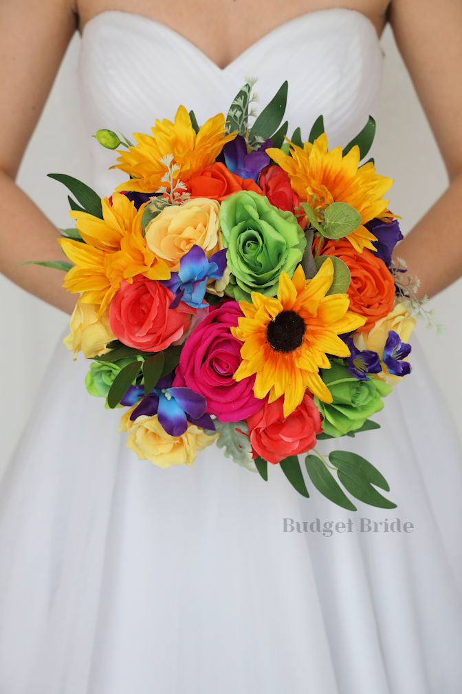 Bright Sunflower Wedding Bouquet / – Budget-Bride