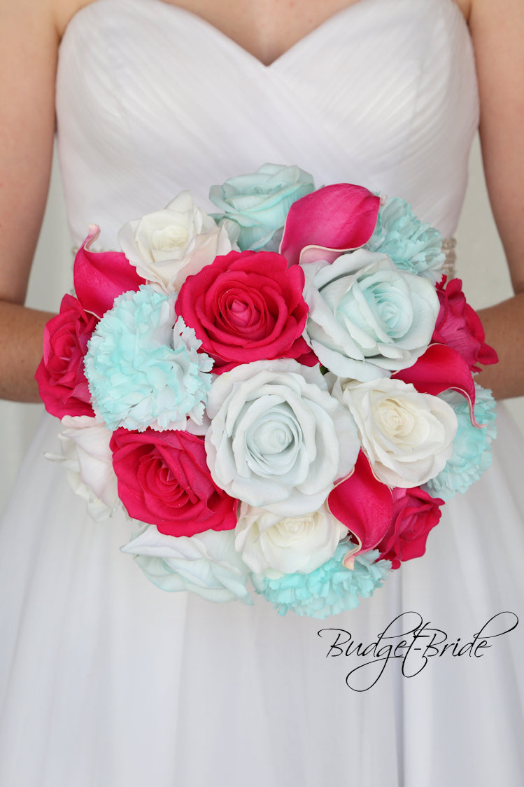 Turquoise and Coral Bridesmaid Dresses