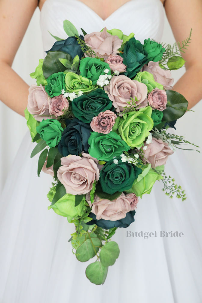 Green and Mauve Wedding Bouquet / – Budget-Bride