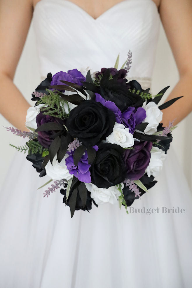 Black and Purple Wedding Bouquet / – Budget-Bride