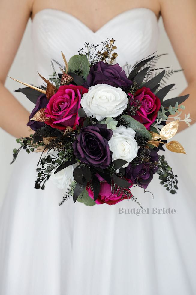 Magenta and Plum Wedding Bouquet /  Budget-Bride