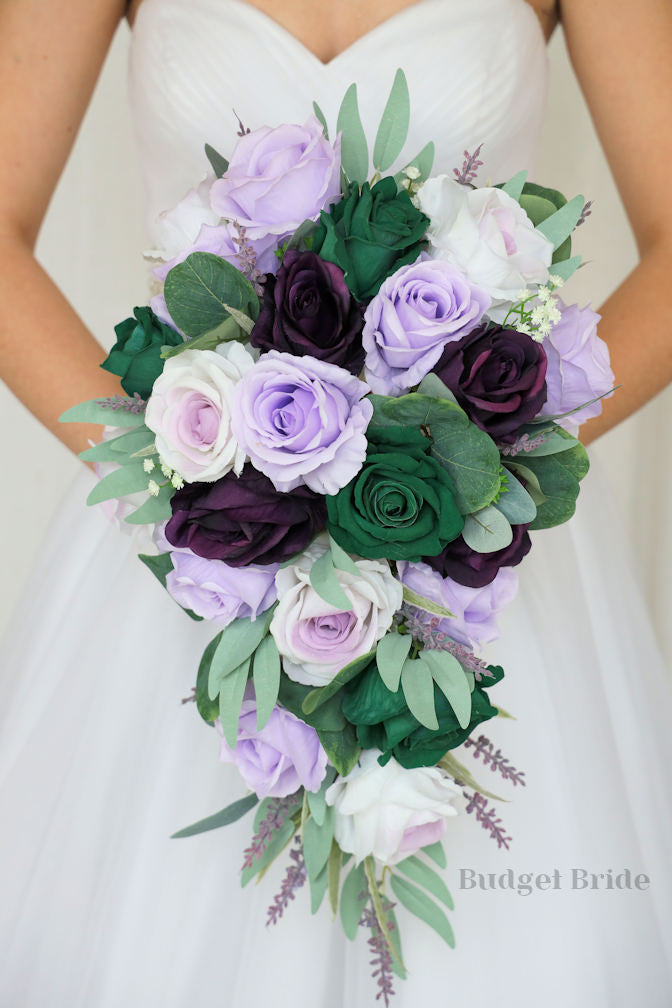 Green and Plum Wedding Bouquet / Budget-Bride Green and Plum Wedding Bouquet / Budget-Bride