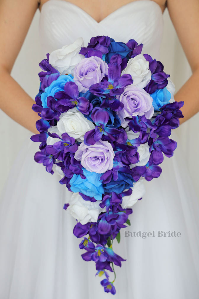 Purple Turquoise White Rose Calla Lily Orchid Bridal Wedding