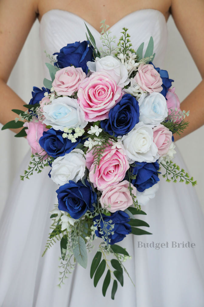 Royal Blue and Pink Wedding Flowers Budget Bride