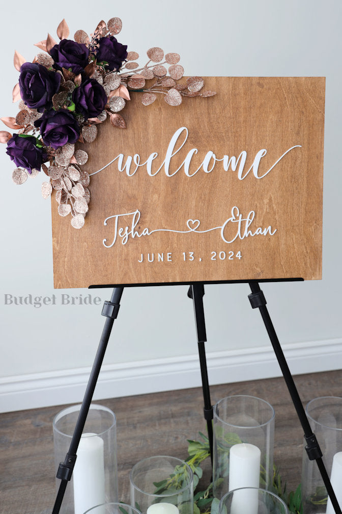 Plum and Rose Gold Sign Flowers - $55 - $125 – Budget-Bride