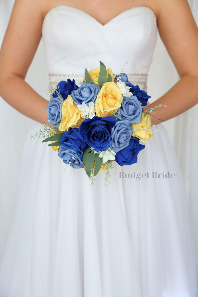 princess polly baby blue dress Modest One-shoulder Royal Blue Affordable Bridesmaid Dresses with Bead   misshow.com