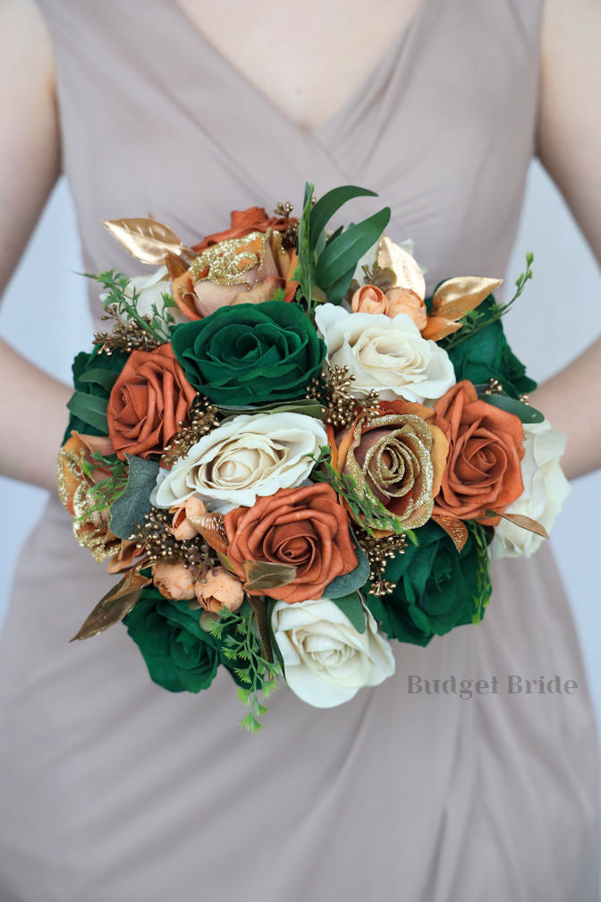 Green and Gold Wedding Bouquet / – Budget-Bride
