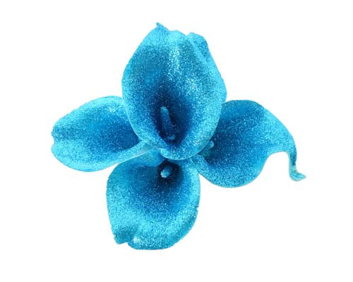 Turquoise Glitter Calla Stems - #B3 - $42.00