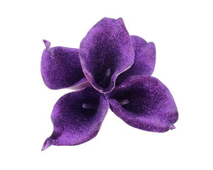 Purple Glitter Calla Stems - #B9 - $42.00