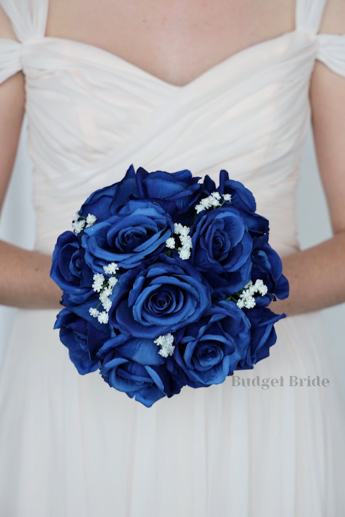 Alec Horizon Blue Cascading Bouquet | – Budget-Bride