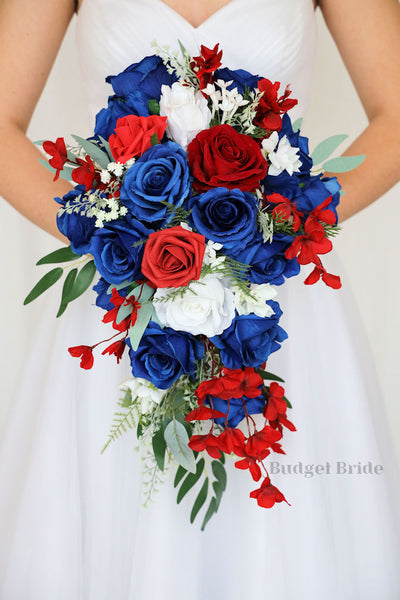 Red, White and Blue Wedding Bouquet / Budget-Bride Red, White and Blue Wedding Bouquet / Budget-Bride