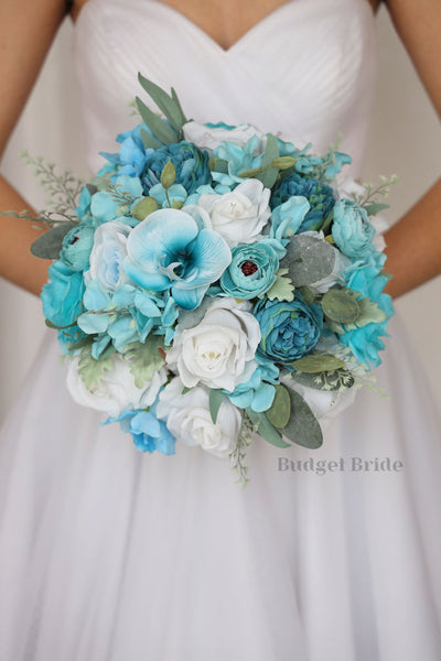 Teal Wedding Bouquet /  Budget-Bride