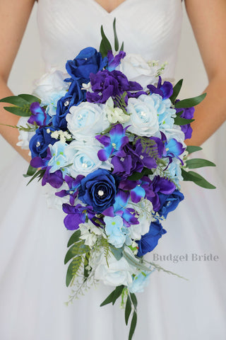 purple and blue wedding flowers