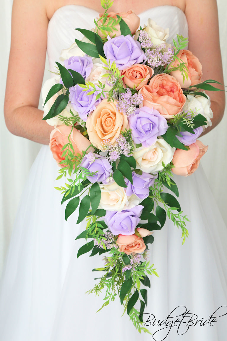 Peach Wedding Bouquets - Cheap Wedding Flowers  Tagged "lavender"   Budget-Bride