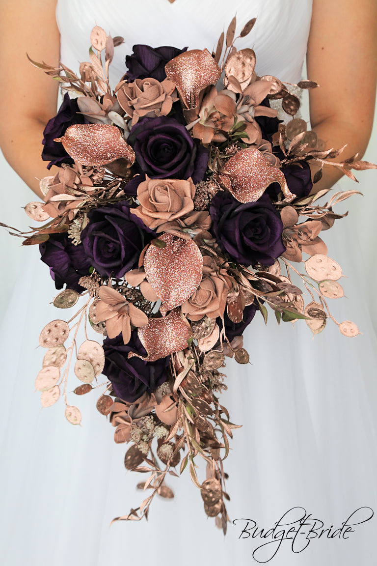 Purple Wedding Bouquets - Cheap Wedding Flowers  Tagged "gold"  Budget- Bride