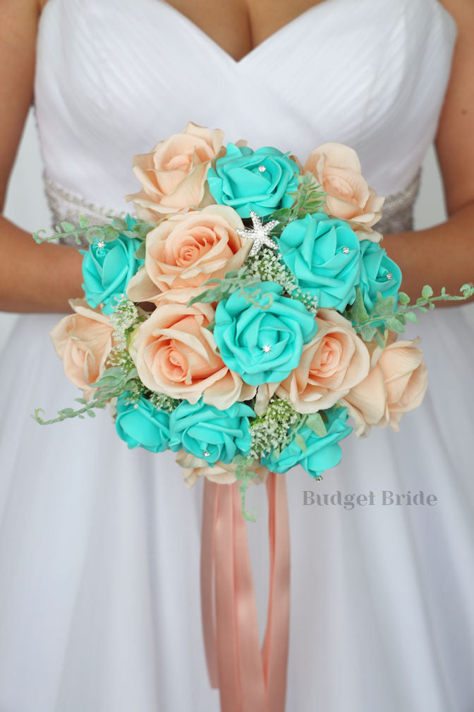 Bouquets Coral And Teal Bridesmaid Dresses Peach And Coral Bridesmaid  Bouquets DIY Wedding Flower Moxie
