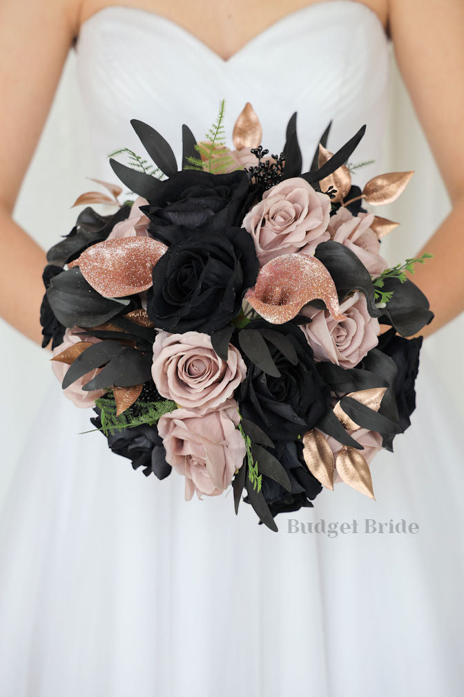 Rose Gold Glitter Wedding Bouquet / – Budget-Bride