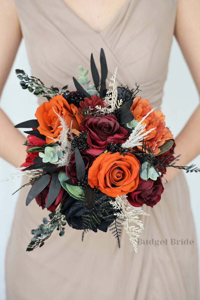 Rustic Bohemian Wedding Bouquet in burnt orange / Budget-Bride Rustic Bohemian Wedding Bouquet in burnt orange / Budget-Bride