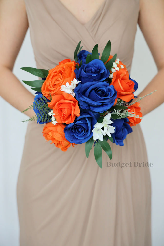Royal Blue and Orange Wedding Flowers / – Budget-Bride