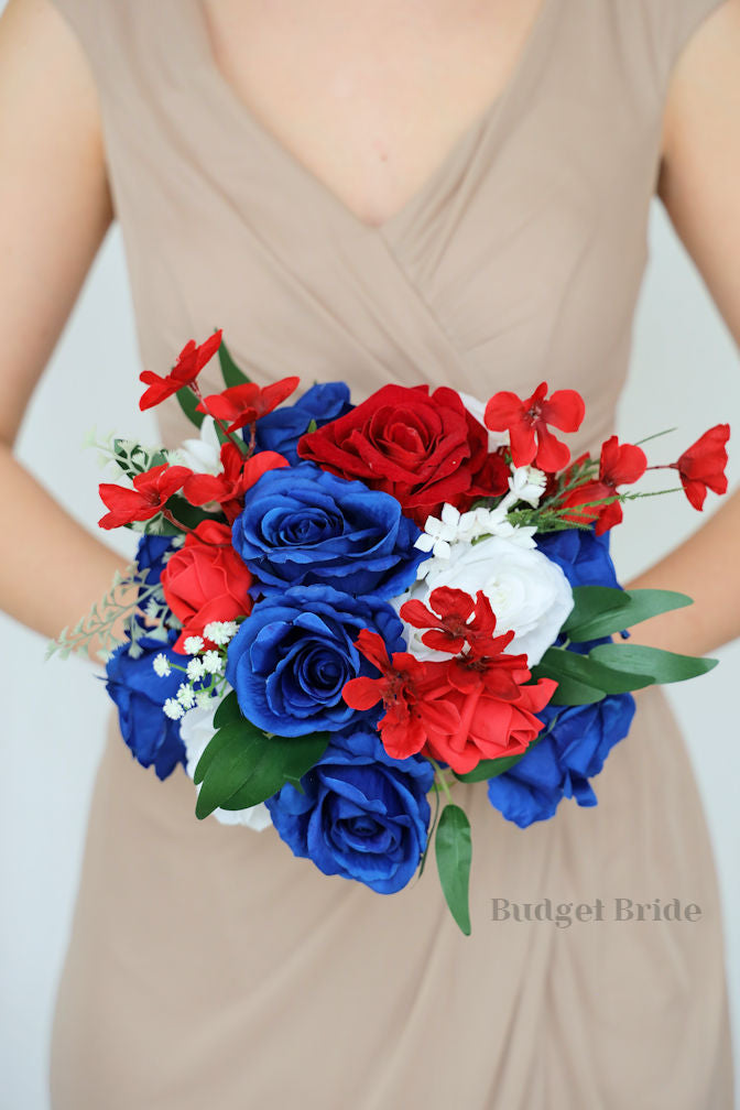 Red, White and Blue Wedding Bouquet / – Budget-Bride