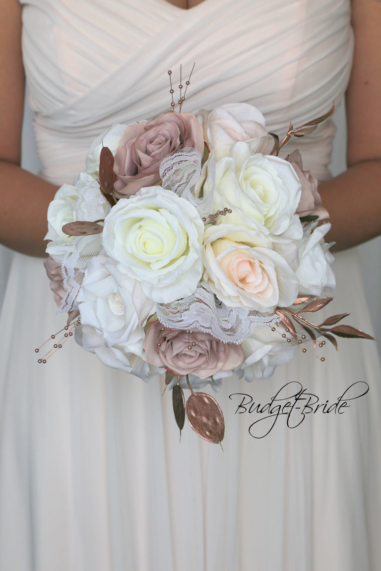 Percy Cascading Brides Bouquet in Rose Gold / – Budget-Bride, image size:768x1152